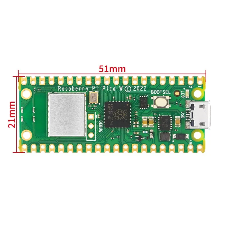 Raspberry Pi Pico W Wireless WiFi Module Dual-Core ARM Cortex MO+ RP2040 Microcontroller Development Board for Micro Python