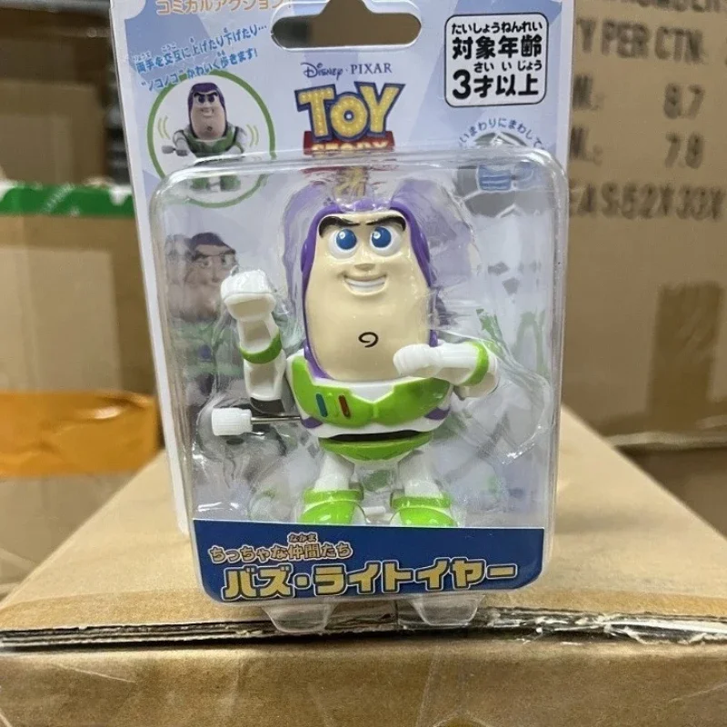 Anime Toy Story reloj Woody Cuisi tenedor Buzz Lightyear figura alienígena juguete de cuerda modelo adornos niños regalo de cumpleaños