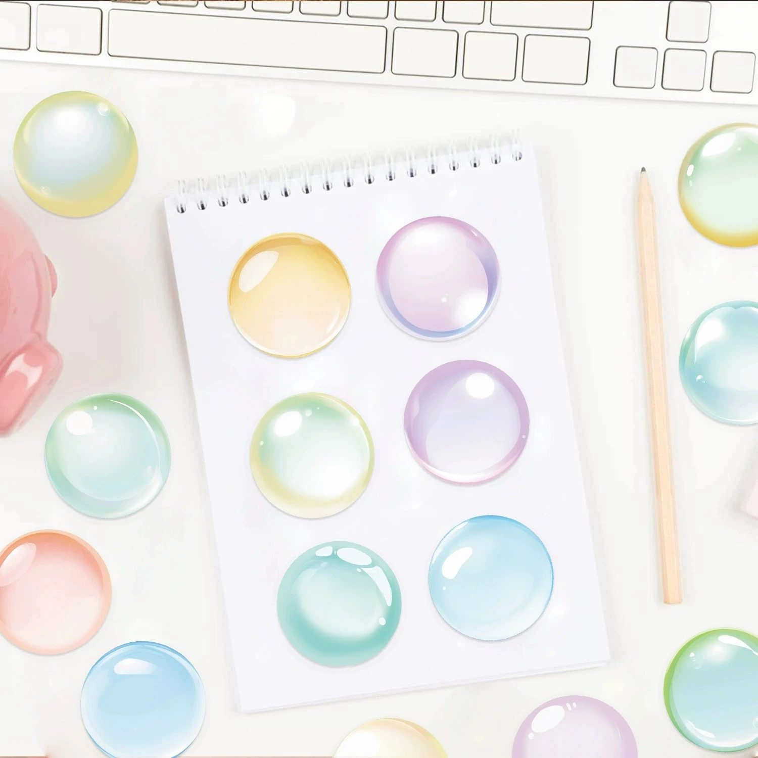 مجموعة متنوعة من 50 قطعة من ملصقات فقاعات الأحلام الكرتونية المقاومة للماء وشفافة كتيب الحيوانات الأليفة ديكور دفتر الجيتار ملصقات القرطاسية