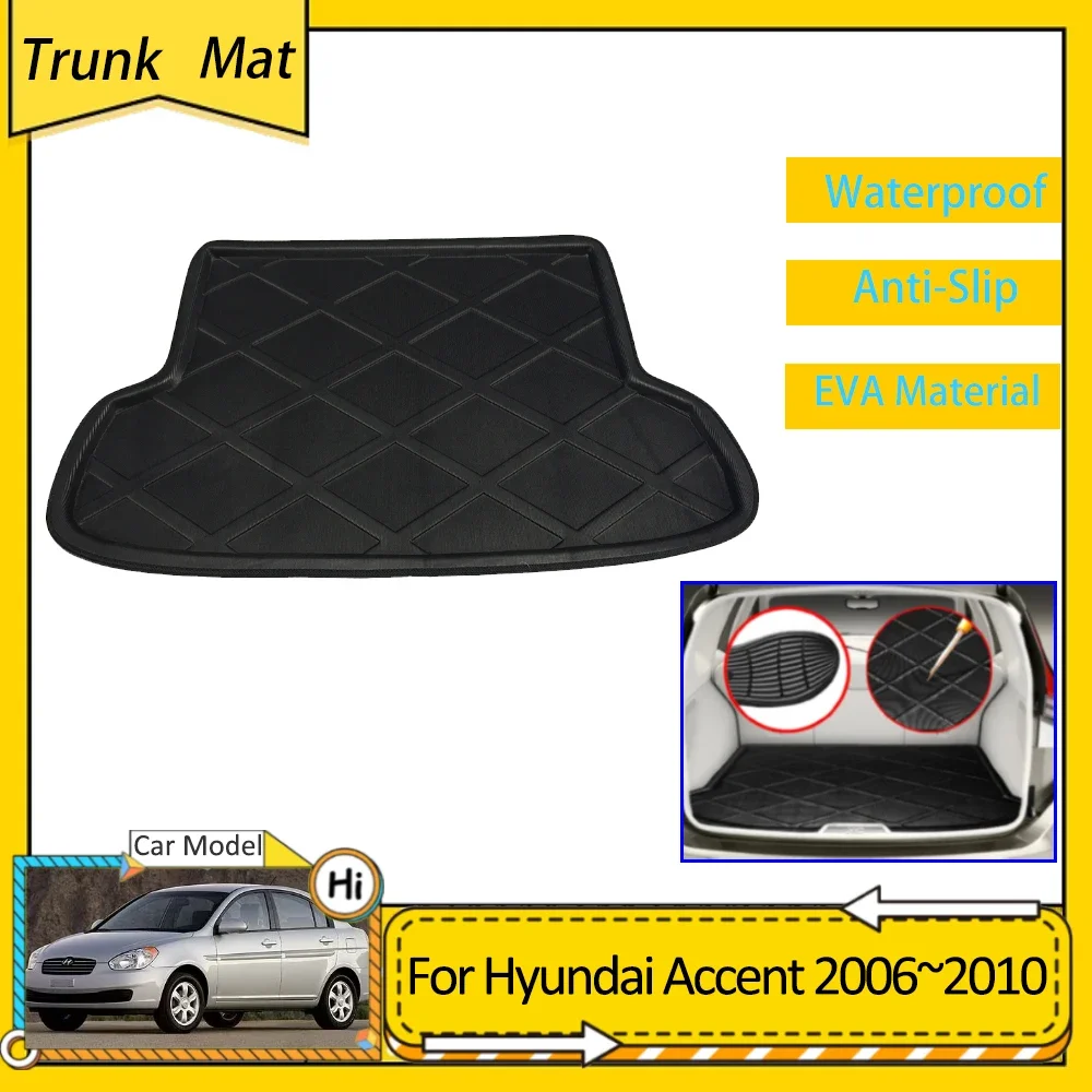 

Trunk Mats for Hyundai Accent MC Verna Sedan 2006~2010 Rear Cargo Boot Floor Pad Protector Waterproof EVA Carpet Car Accsesories