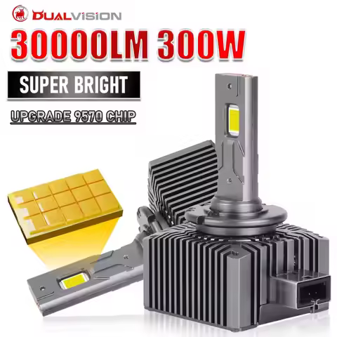 Dualvision D1S LED Headlights HID D3S D2S D4S D5S D8S D1R D3R Double copper Tube LED 30000LM Two-sided CSP Chip 6000K Plug&amp;Play