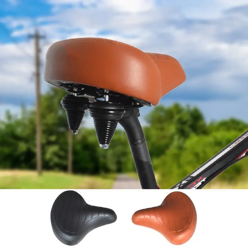 Wide Bike Seat For Men Wide Bicycle Saddle Shock Absorbing Waterproof Comfortable Wide Padded Comfortable Bike Seat For Mountain