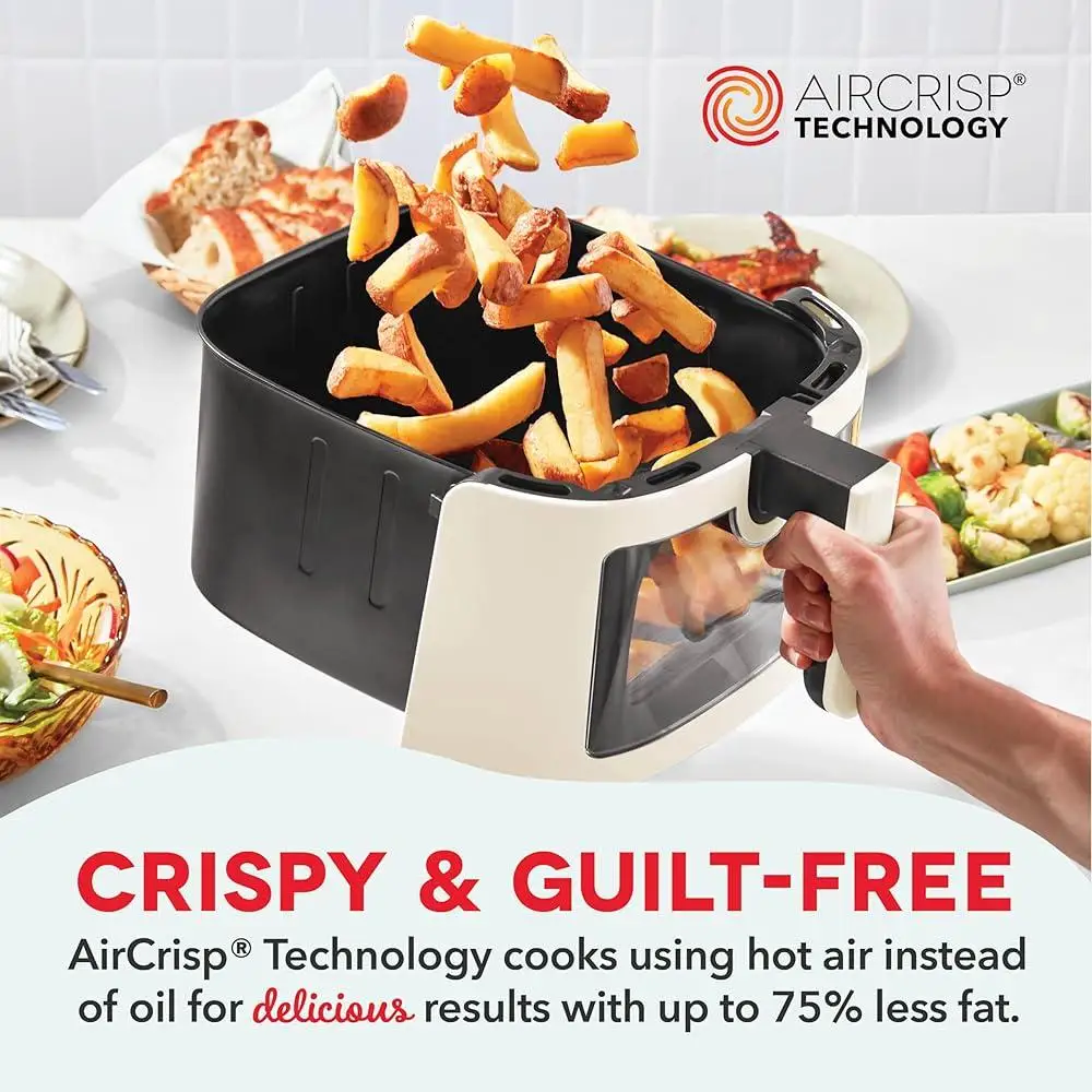 Digital Air Fryer 7QT Clear View น้ํามันปรุงอาหารเพื่อสุขภาพฟรีอาหารกรอบ Easy Touchscreen Timer ตัวเลือกที่ตั้งไว้ล่วงหน้าสูตรขนาดครอบครัว