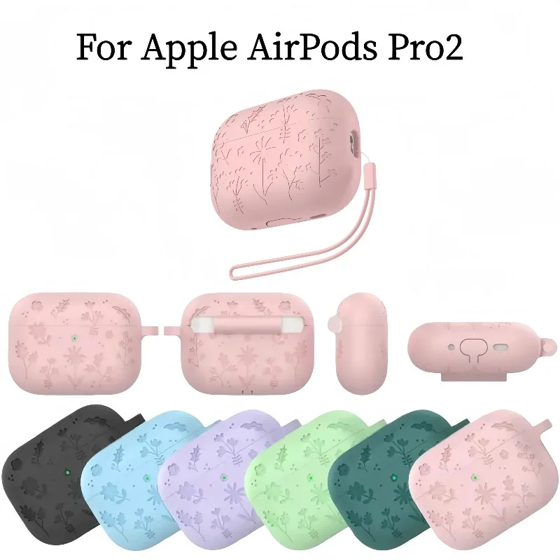 

Shockproof Floral Silicone Cover For Apple AirPods Pro/Pro2/1-4 – High-Quality Dustproof Scratch-Resistant Strap Included