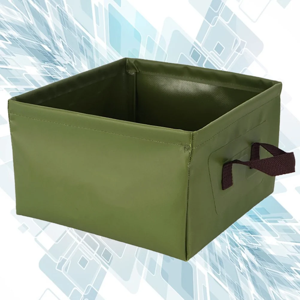 في الهواء الطلق حوض مياه قابل للطي المحمولة مربع دلو صيد الجيش الأخضر للتخييم الصيد الصيد السفر متعددة الوظائف