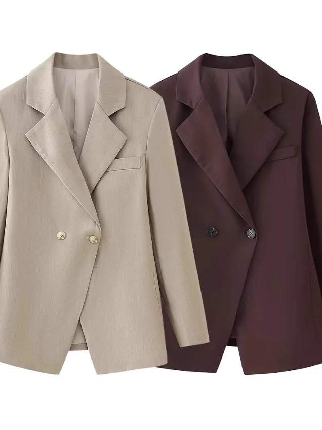 Женский приталенный костюм Pure Color на пуговицах, джемпер с высокой талией и воротником-стойкой, повседневный деловой костюм из полиэфирного волокна Long Sve