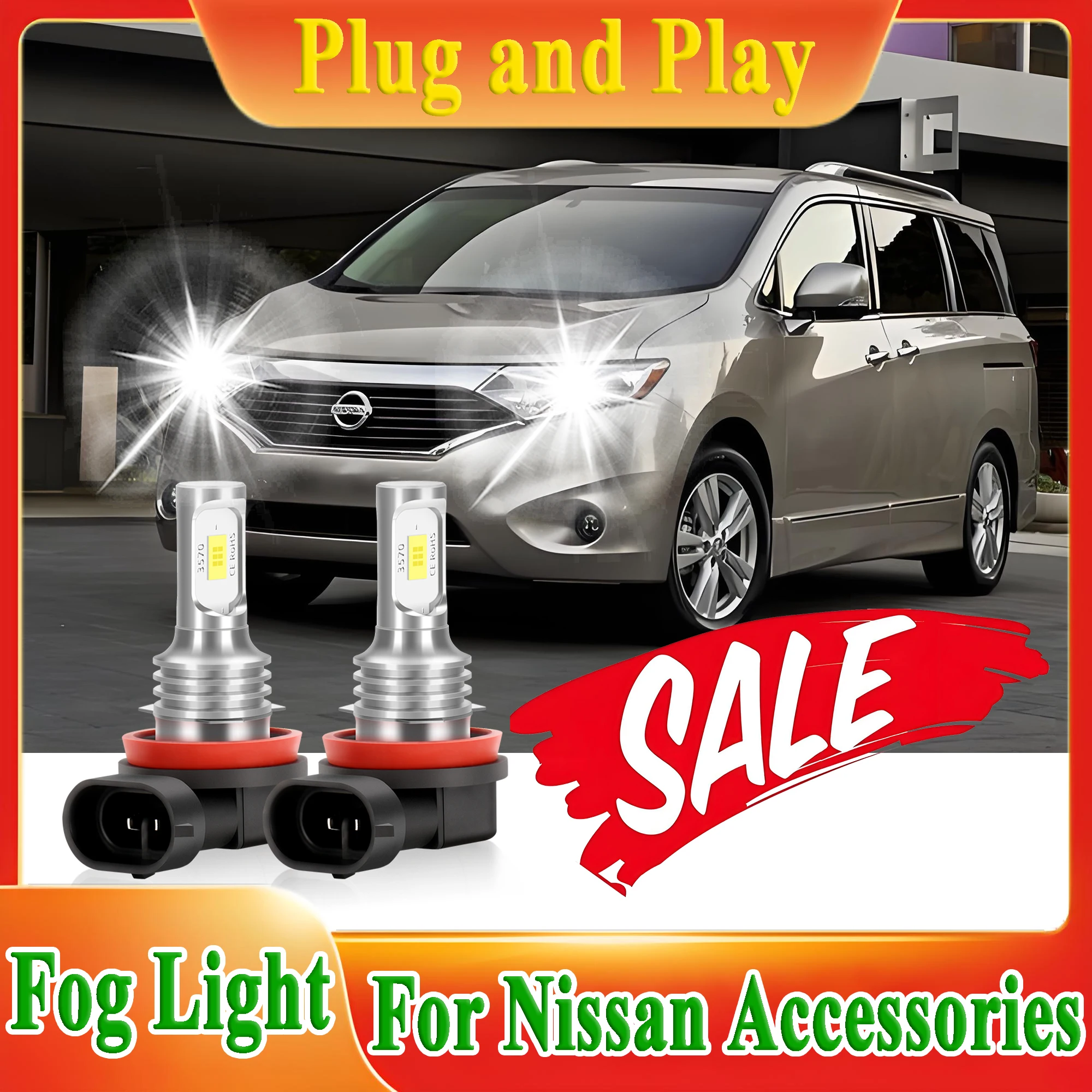 أضواء الضباب Roadsun 6000K لنيسان المدمج في سائق CSP 12 فولت كويست روج سينترا تيدا تيتان فيرسا إكستيرا X-Trail T30 T31 T32 2 قطعة