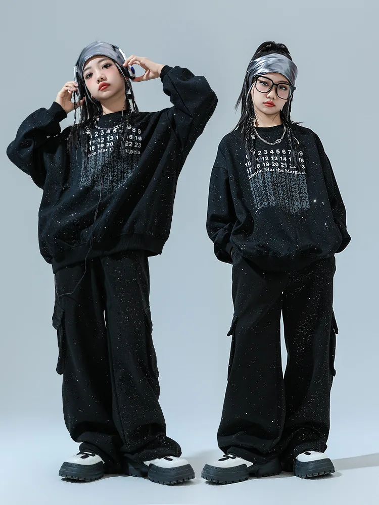 

Children Hip-Hop Trendy Clothes Boys Performance Wear Children Cool Handsome Suit Girls Sequins Hip-Hop Fashionable BrandhiphopC