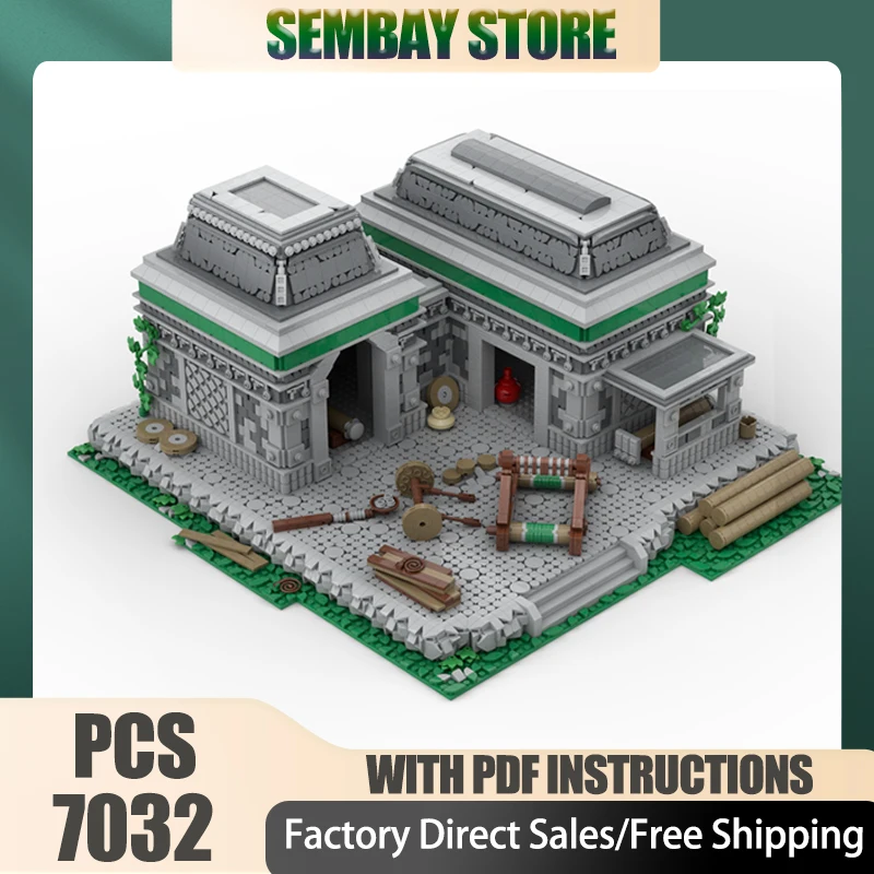

Street View Moc Building Blocks Age of Empires - Siege Workshop Модель Кирпичи DIY Сборка Construstion Праздничный набор Игрушки Подарки