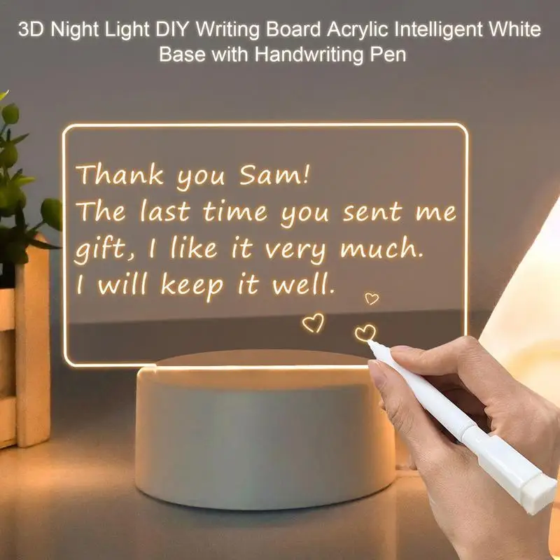 Light Up Message Board USB Powered Light Up Note Board Creative Atmosphere Desk Lamp With Erasable Pen Desktop Decoration