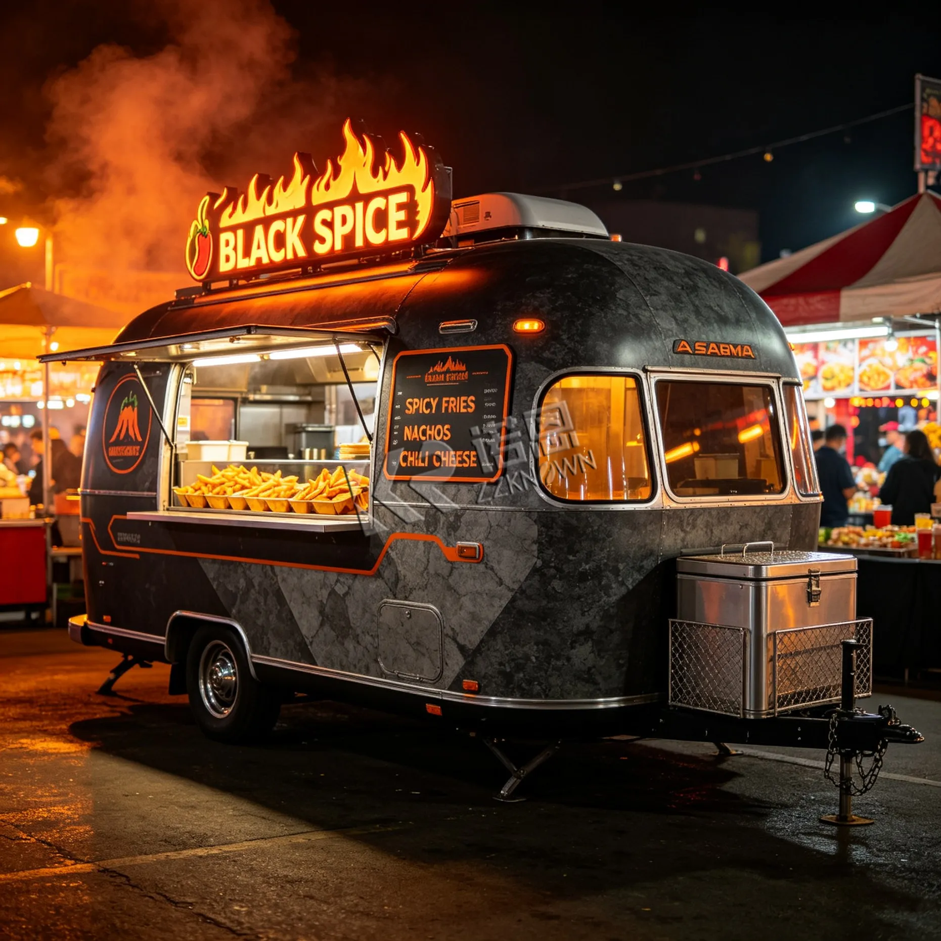 Mobile Restaurant Bar Catering Trailer Fully Equipped Dessert Donut Hot Dog Cart Crepe Pizza Food Truck with Full Kitchen