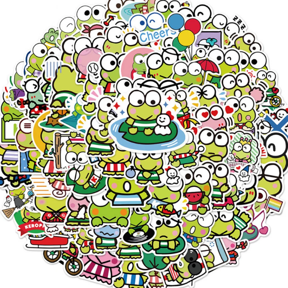 10/30/50/100PCS Cute Sanrio KEROKERO KEROPPI Stickers Cartoon Decals Kids Toys Laptop Motorcycle Phone Suitcase Anime Sticker