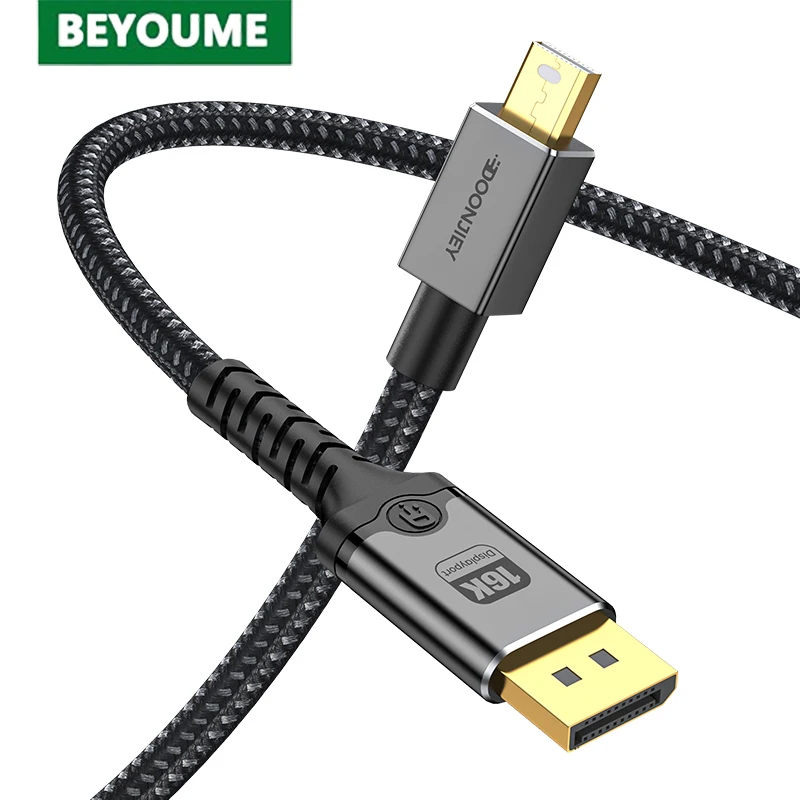 

8K 16K Mini DP to DisplayPort Cable 2M Bi-Directional Conversion DP to Mini DP Converter Nylon Cable for Macbook Air Surface