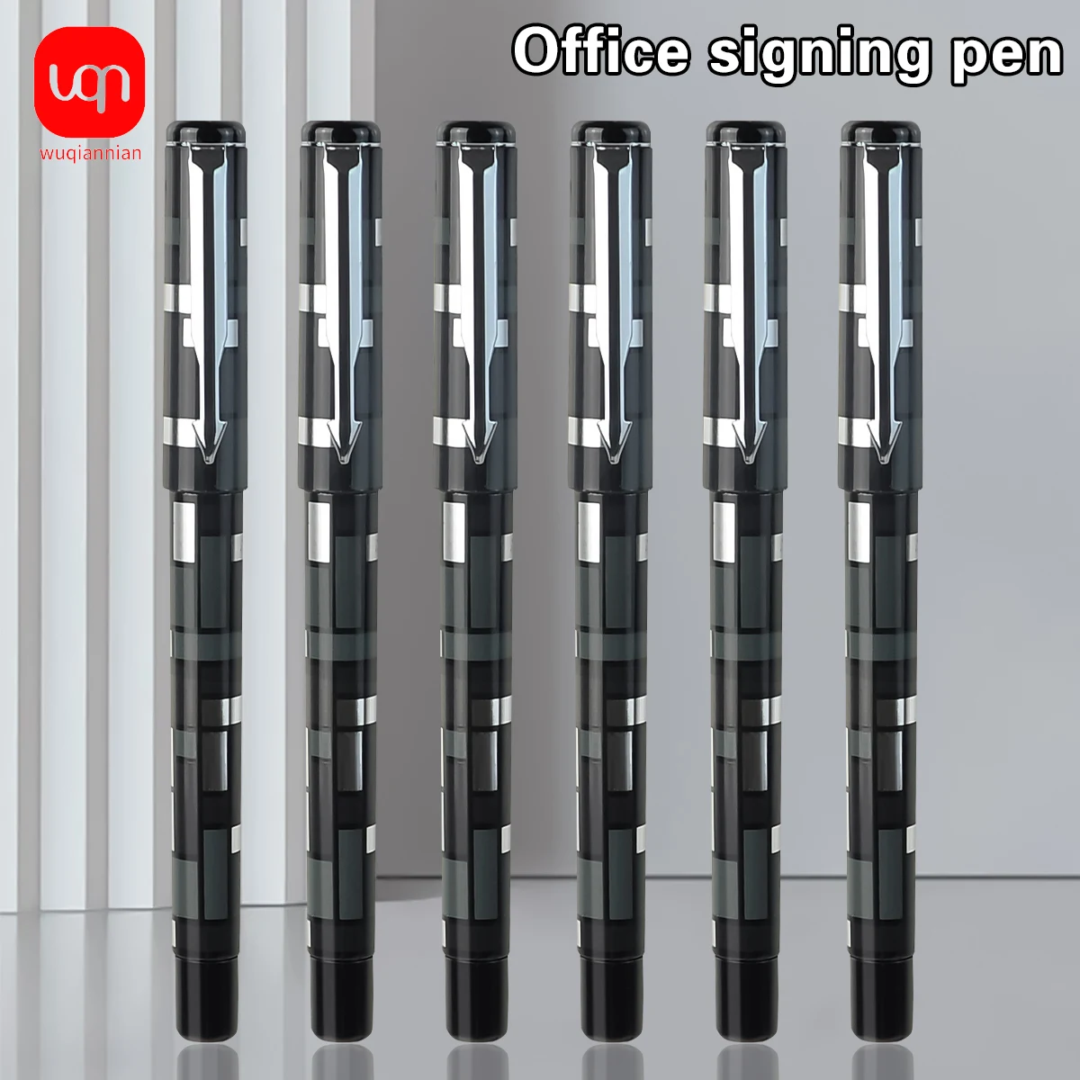 

WQN High-End Black Gel Pen Set Smooth 0.5mm Writing Student Test School Stationery 4/8/12 Pcs Options Available