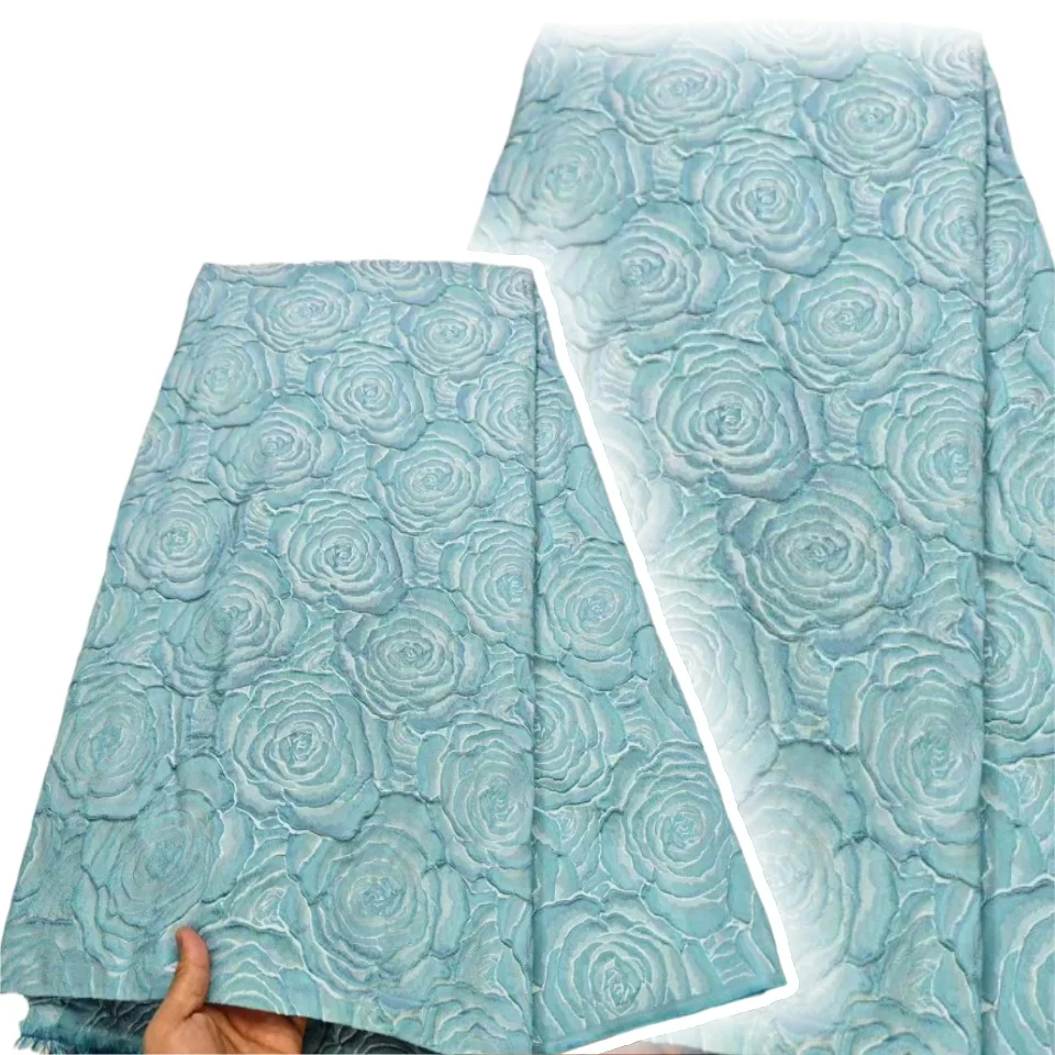 

Роскошное нигерийское жаккардовое кружево высокого качества, африканская парчовая кружевная ткань из органзы, 5 ярдов, французское тюлевое вечернее платье, шитье 147