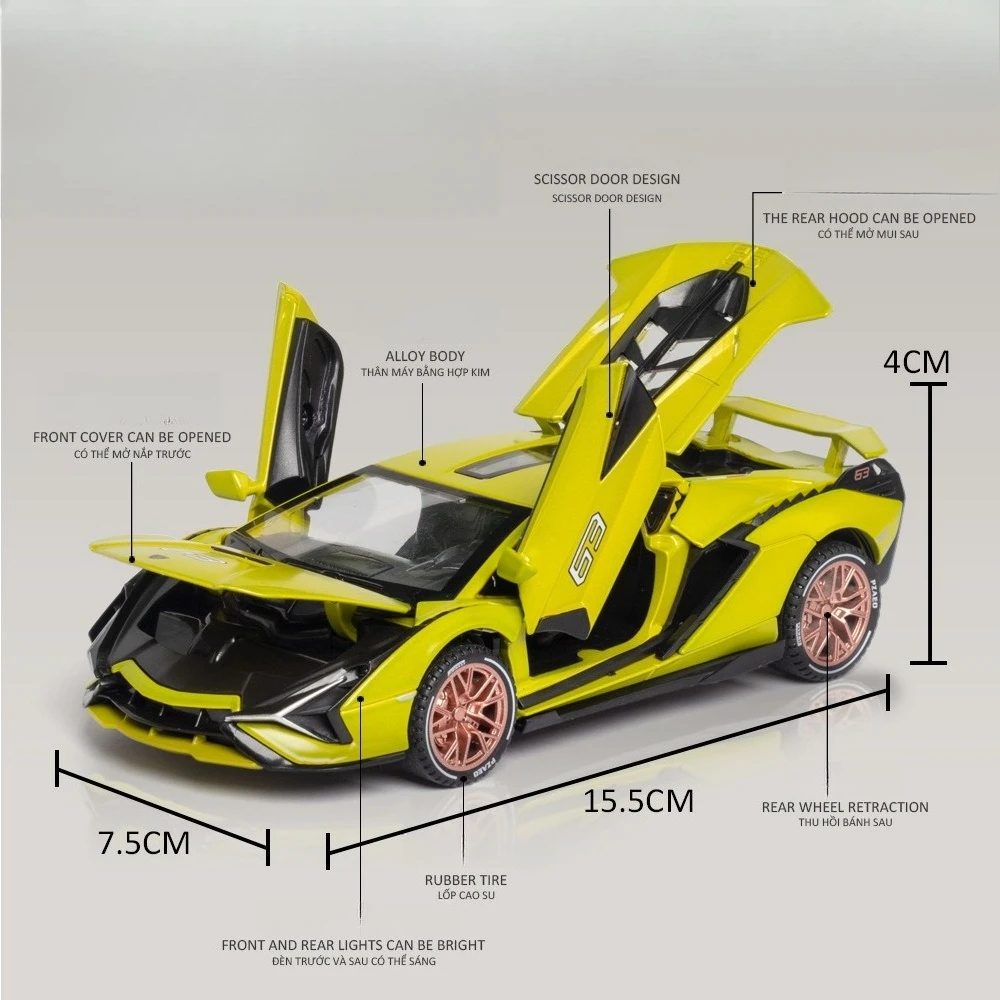 Modello di auto sportiva 1:32 Rambo Lightning Track Auto sportiva Suono e luce, Modello giocattolo Regalo per bambini Ornamento da tavolo