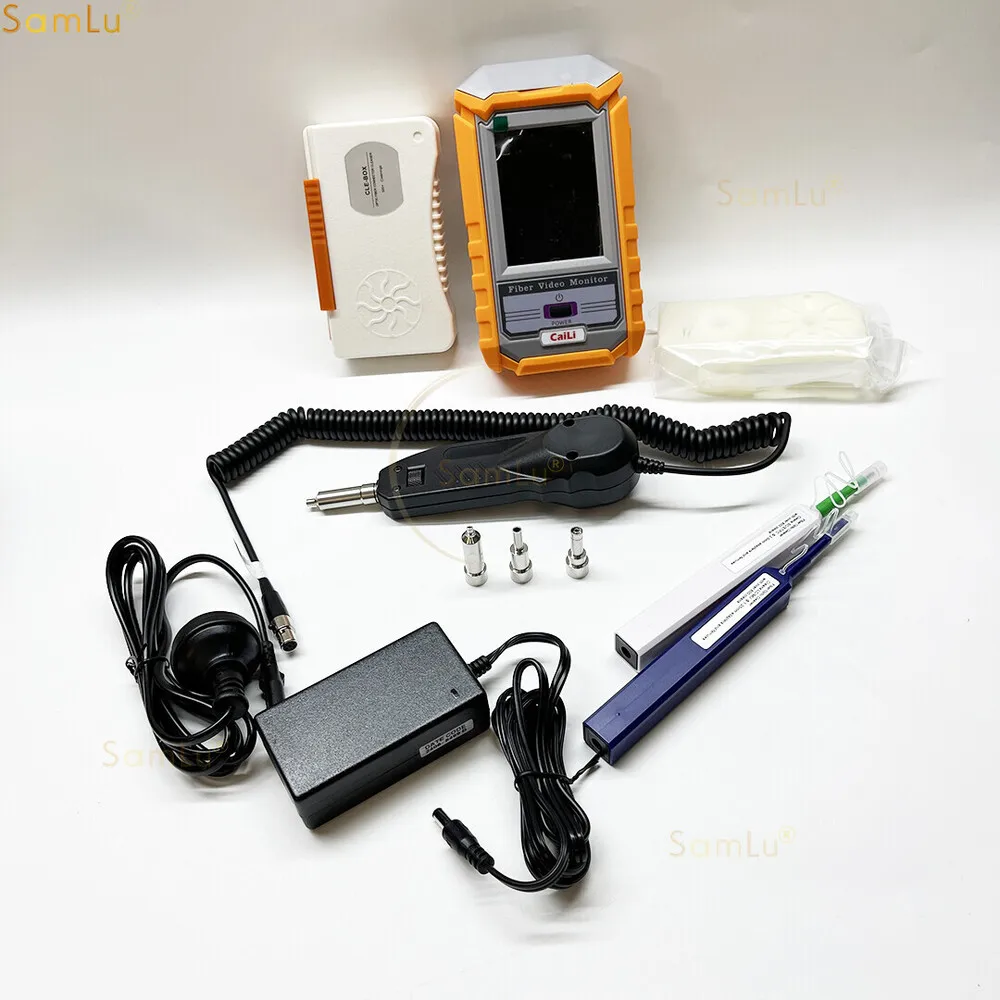 FVM-100 Inspection Fiber Video Probe Microscope Fiber Optic End Face Inspection Detector Display Optical Cleaning Tool Clean pen