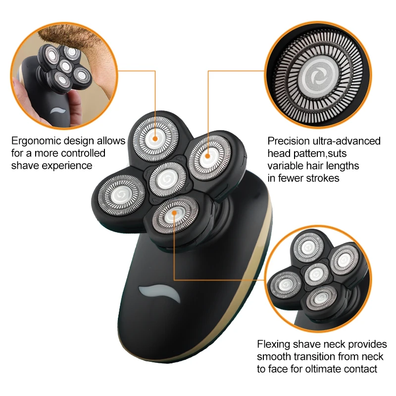 5D جديد الرجال ماكينة حلاقة كهربائية أصلع ماكينة حلاقة USB قابلة للشحن مقاوم للماء المحمولة الجسم ماكينة حلاقة مقص الشعر أداة تهذيب اللحية الر...