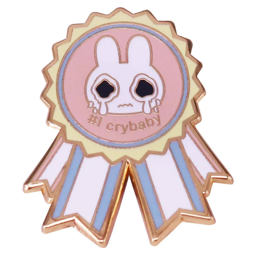 Crybaby Award Hard Enamel Pin Kawaii Rabbit Metal Badge Brooch for Jewelry Accessory Gifts Wholesale