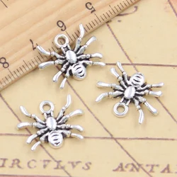 20pcs Charms Vampire Dracula Halloween Spider 15x19mm Tibetan Silver Color Pendants Antique Jewelry Making DIY Handmade Craft