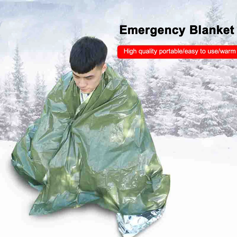 Foil Emergency Sleeping Bag Lightweight Waterproof Thermal Blanket Insulation Lifesaving for Hiking Outdoor for Travel Hunting