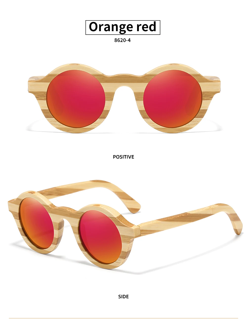 GM Natürliche Zebra Bambus Holz Aduit Sonnenbrille Handgemachte Polarisierte Gläser Spiegel Beschichtung Linsen Brillen Mit Geschenk Box 8620C – Detail 12