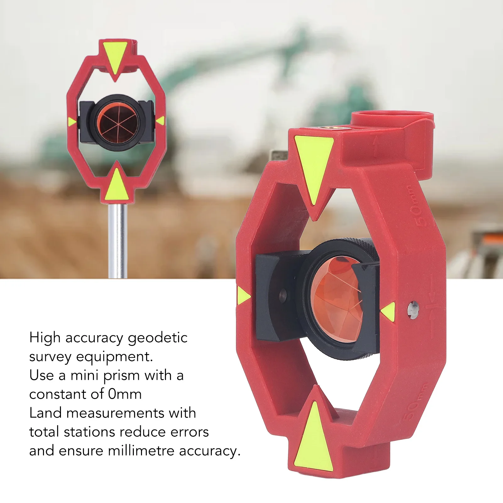 Аксессуары для тахеометра Тахеометр Мини-призма K9 Оптическое стекло 0 мм Постоянная призма диаметром 1 дюйм с 4 полюсами для южной мини-призма