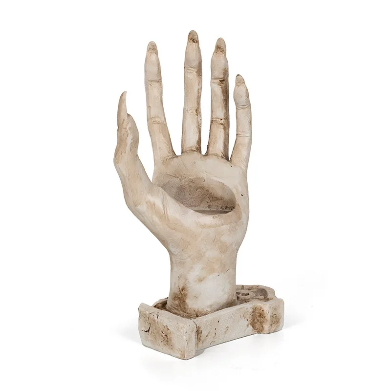 

Resin Skull Halloween Dinner Candle Holder Festival Scene Ornament Gift Personalized Prank Hand Bone