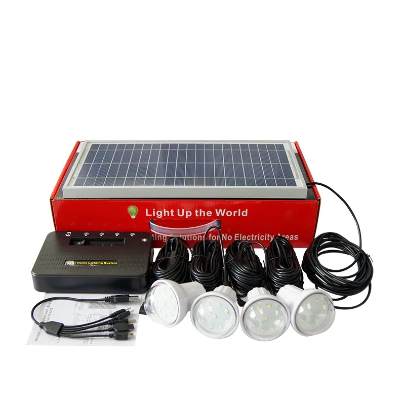 indoor Portable Small Solar Panel Power LED Lights Mini Home Lighting System Kit Energy Storage System for home