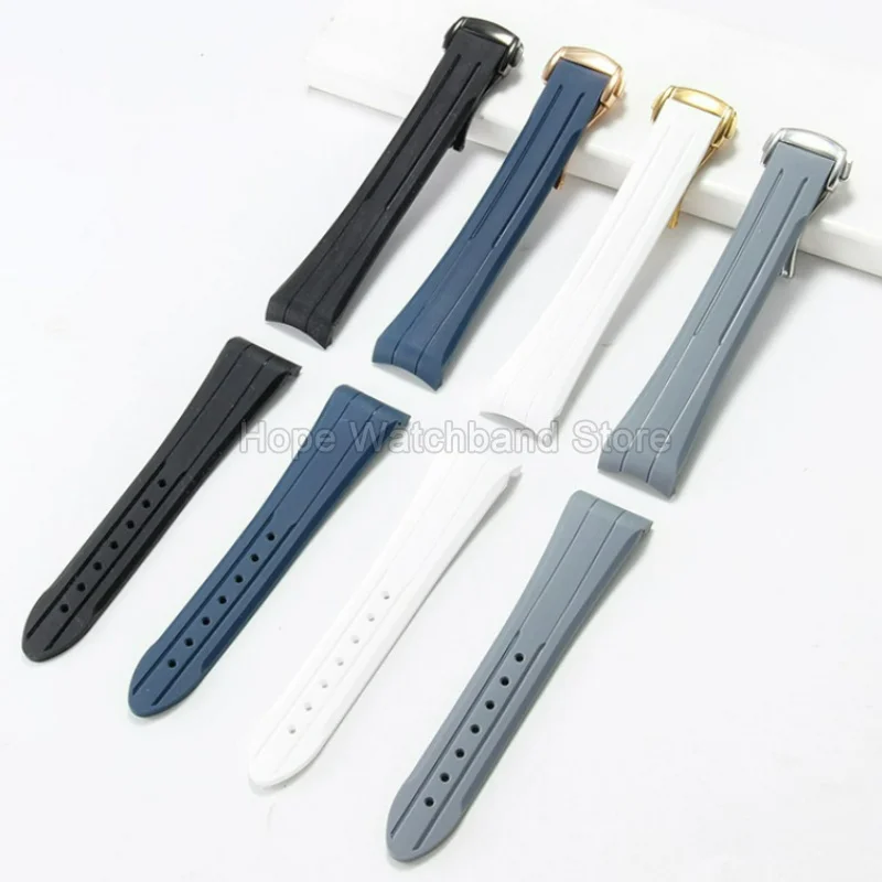 Easy Install Fluororubber Watch Strap Featuring Curved Dedicated Interface for Omega Speedmaster Moonwatch Series Watch Bracelet