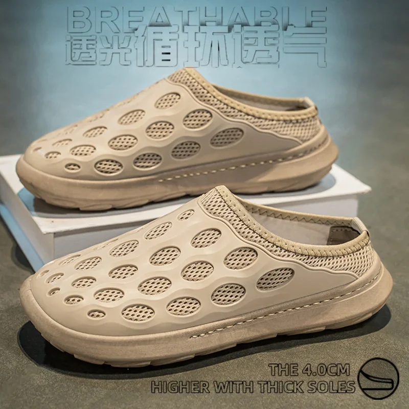 

2025 Men's Half Slippers Summer New Fashion Men Trendy Bottom Casual Shoes Soft Sole Support Shoes Sneakers Zapatos De Hombre