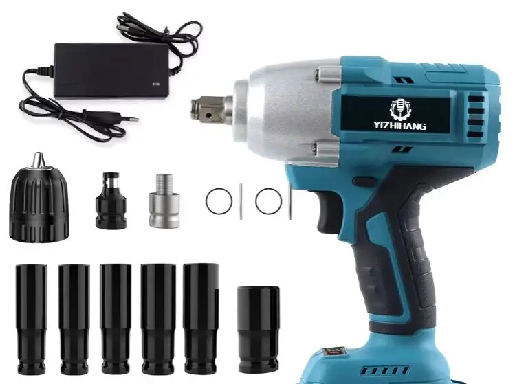 21V Cordless Brushless Electric Impact Wrench with Battery - Powerful Portable Socket Tool for Automotive And DIY Use