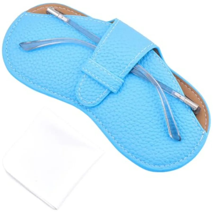 

Leather Sunglasses Case Portable Slim Glasses Case Soft Eyeglasses Spectacle Cases Pouch Bag Cover weight with Cleaning Cloth G