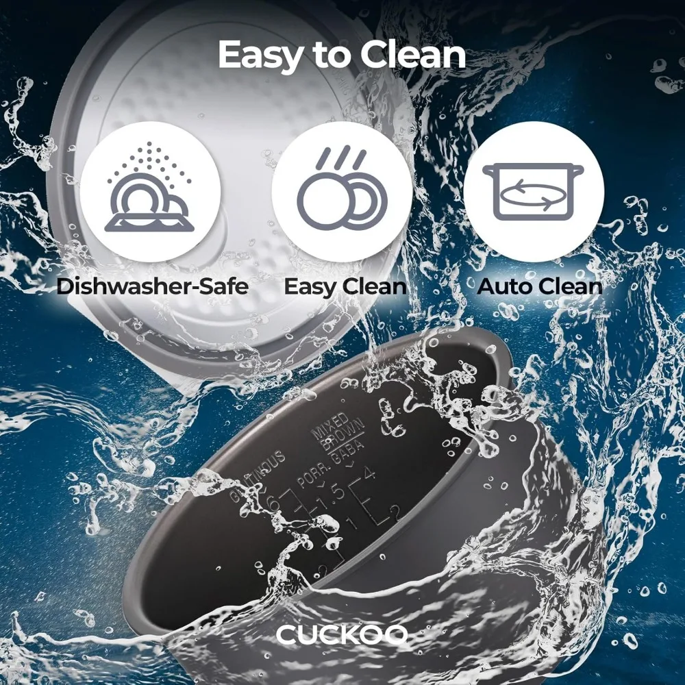 Rice Cooker and heater, non-stick inner pan, 11 menu modes, fuzzy logic technology, Self-cleaning (white)