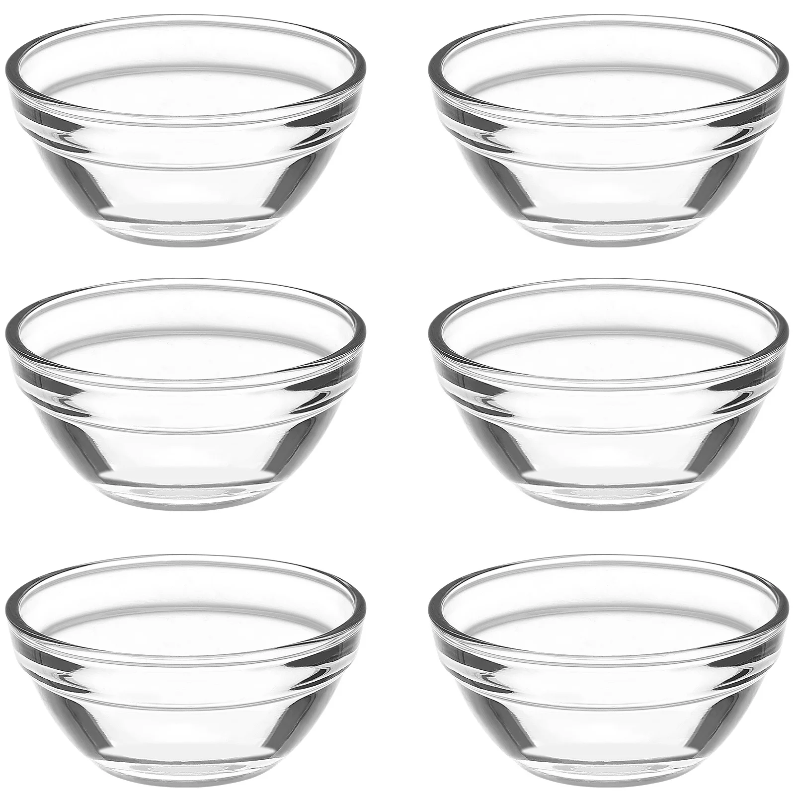 

6Pcs Small Glass Bowls Clear Pudding Cups for Dessert Serving Kitchen Storage Heat Cold Resistant Stackable Glass Prep