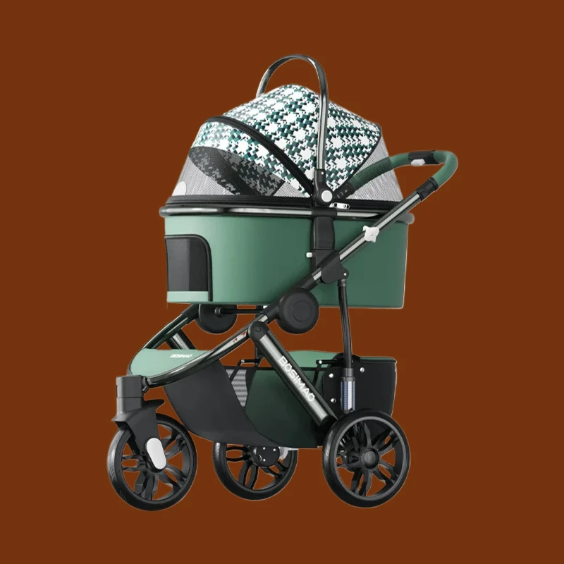 

Heavy Duty Pet Stroller for Large Dogs 30kg Capacity High Landscape Foldable Cart Spacious Carrier for Outdoor Walking Travel