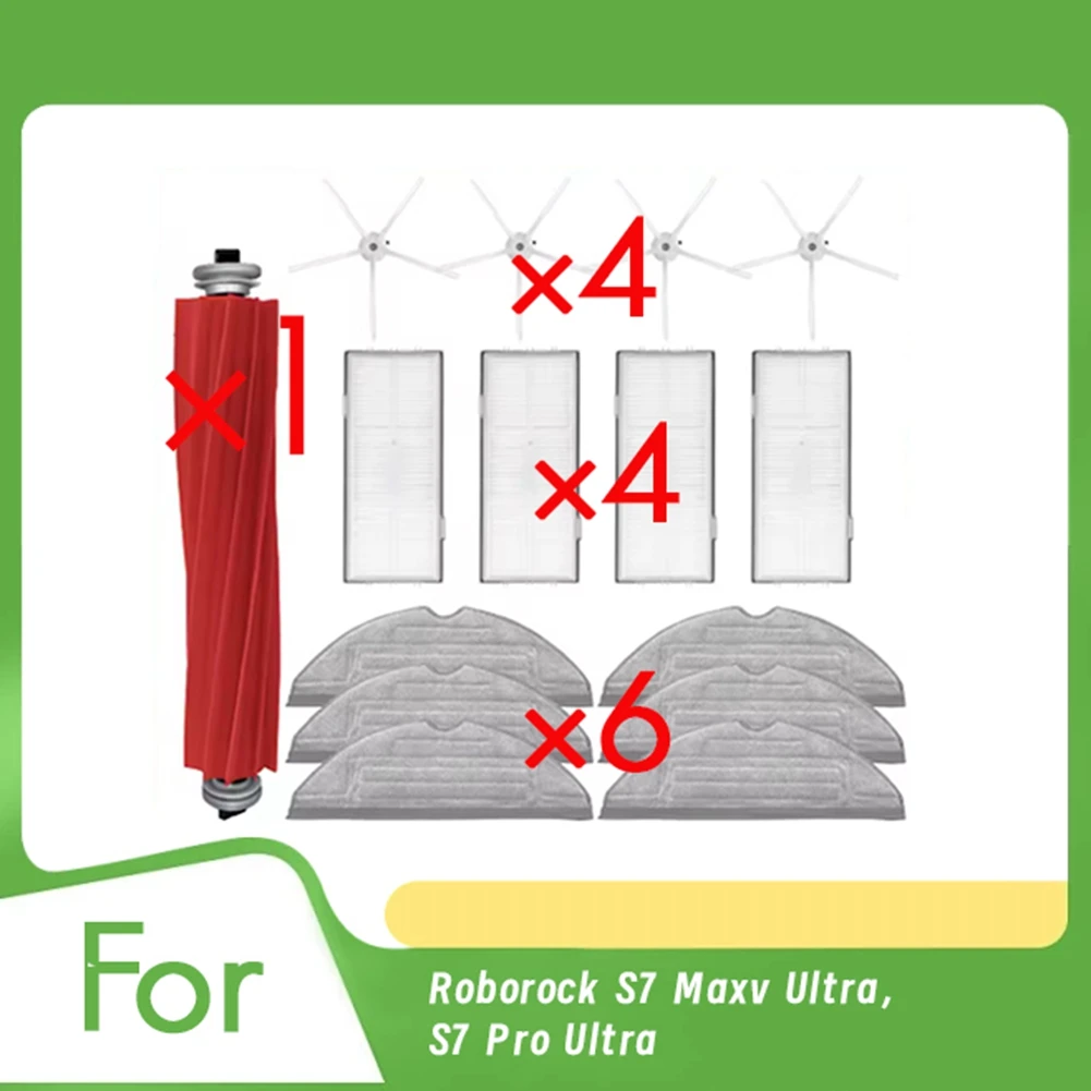 

15 Pcs Sweeper Accessories for Roborock S7 Maxv Ultra/S7 Pro Ultra Vacuum Cleaner Accessories Main Side Brush Mop FilterM14K