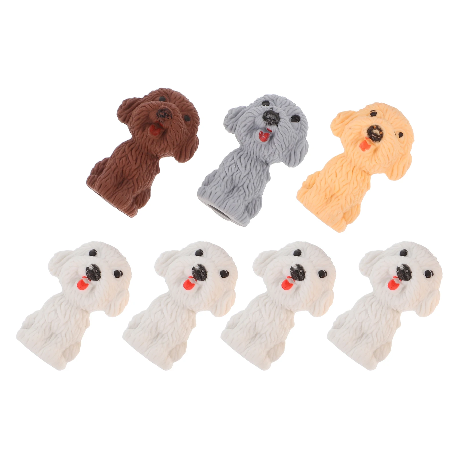 

7pcs Dog Eraser Adorable Pencil Stationery Tpr Kids School Supplies Creative Aesthetic Erasers Cartoon Animal Design