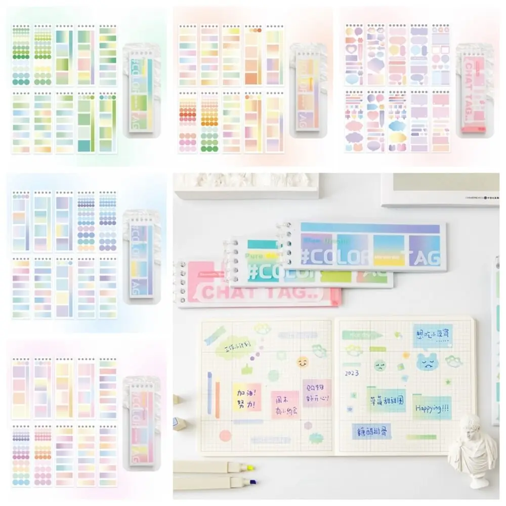 20 Sheets Keypoints Marker Index Stickers Taking Notes Reading Labels Sticky Notes Gradient Bookmark Index Tabs Student