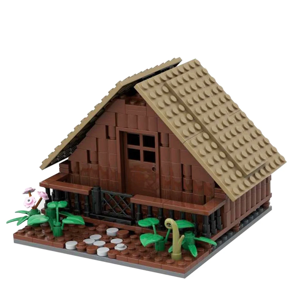 Gobricks MOC Waldhaus Holzhaus Architektur Baustein Set Winter Street View Ziegel Spielzeug ohne Innenraum Kinder Geschenk