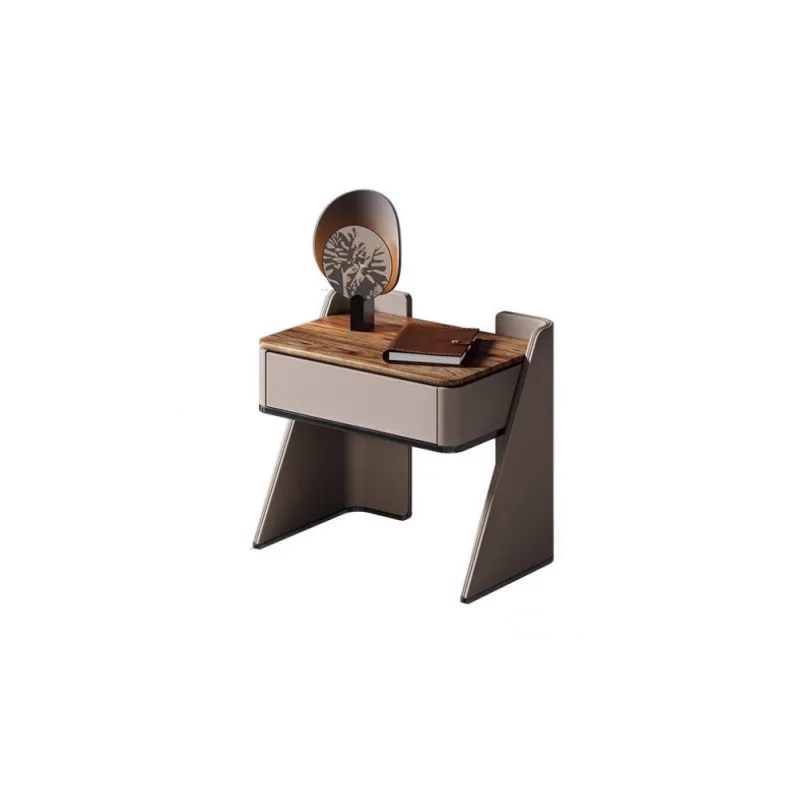 

Italian bedside table high-end designer natural marble villa master bedroom minimalist modern bedside cabinet household