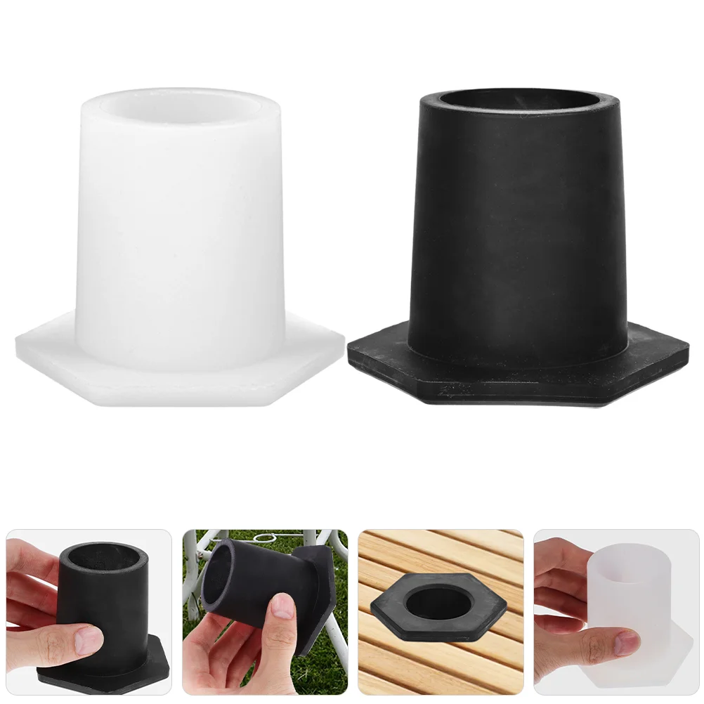 2 Pcs Granite Heavy Outdoor Umbrella Base Stablizer 800X800X650CM Silica Gel Silicone Table Plug Patio Hole