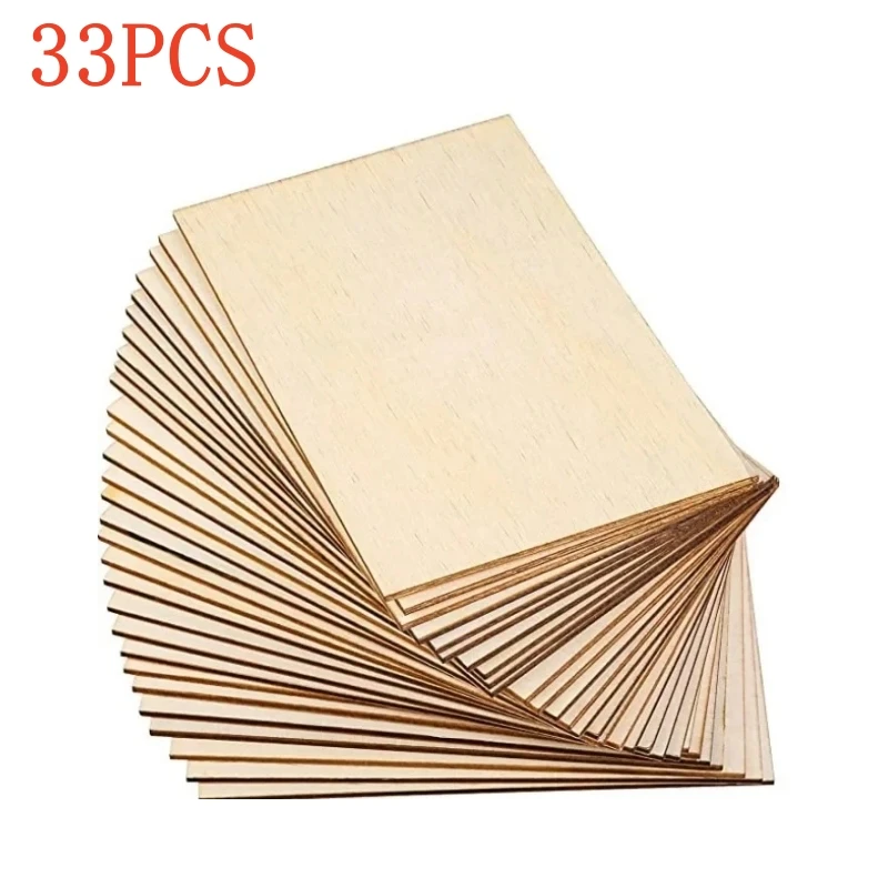 NEJE 33PCS Plywood Panels for CNC Laser Engrave Machine Engraving, DIY Crafts Making Painting Model Toys Building Burn  Carving