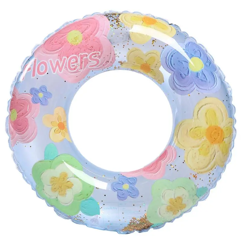 Inflatable Swimming Circle Floating Kid's Summer Sequin Swimming Ring Highly Waterproof Water Fun Toy For Home Pools Outdoor