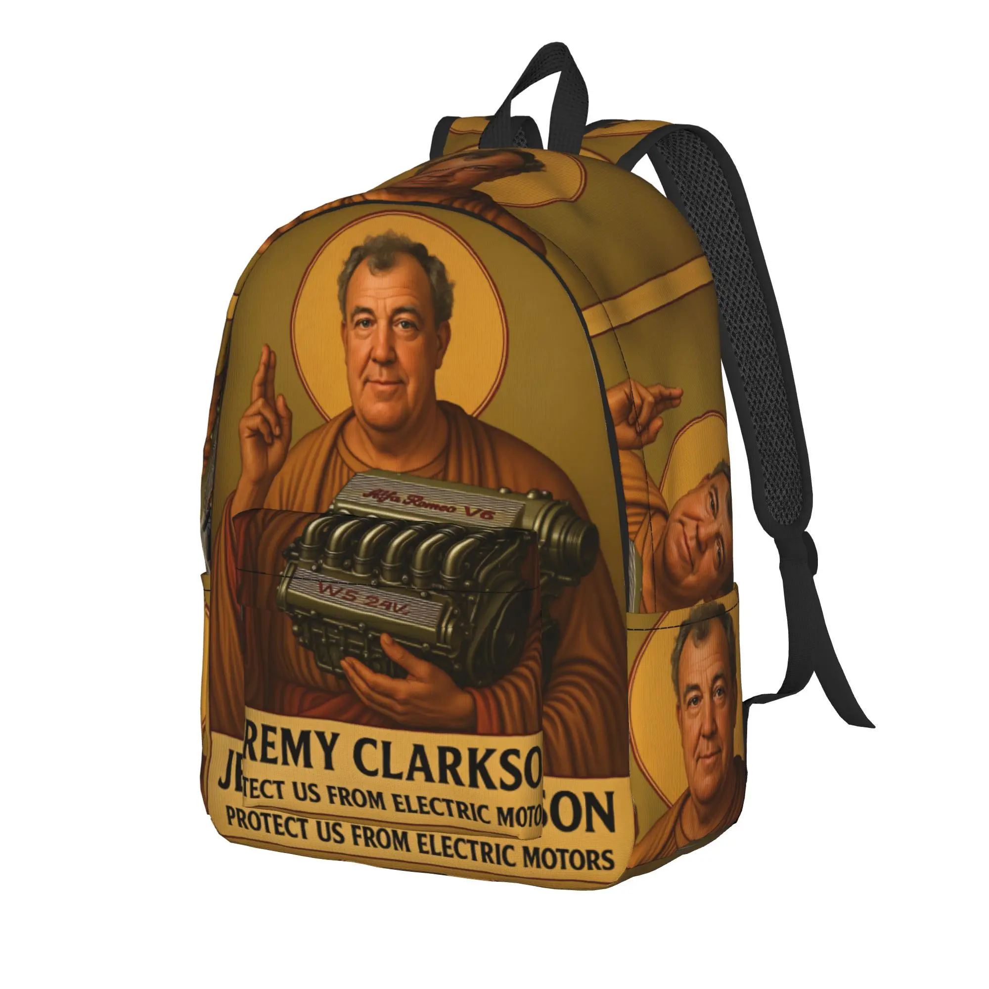 Jeremy Clarkson as god holing Backpack  Travel Backpacks Women Modern School Bags Design Soft Rucksack