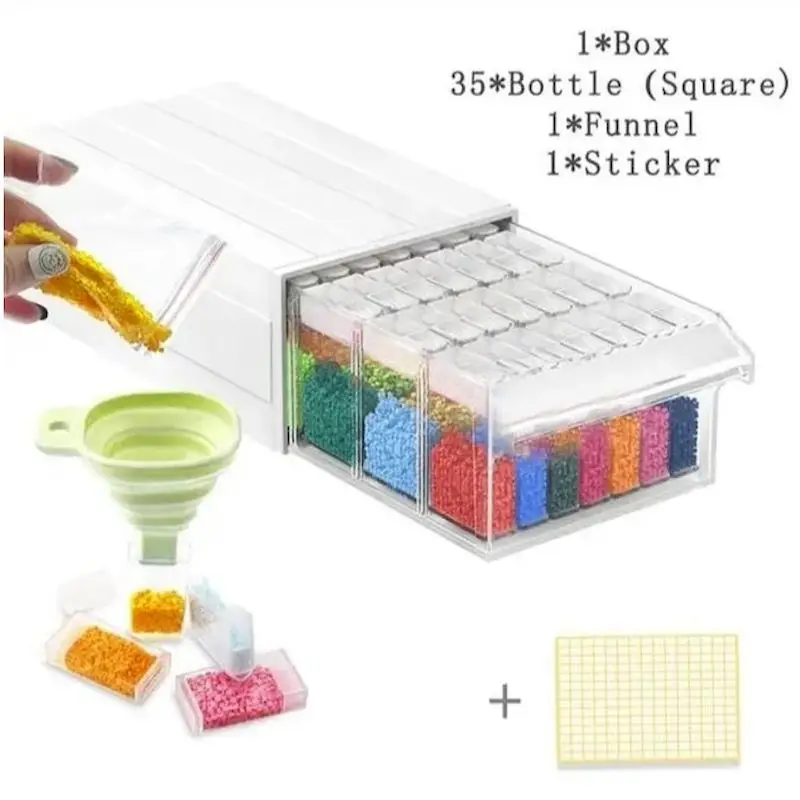 

GATYZTORY Diamond Painting Accessories Drawer Detachable Storage Box Bottles Grids Mosaic Container With Tools