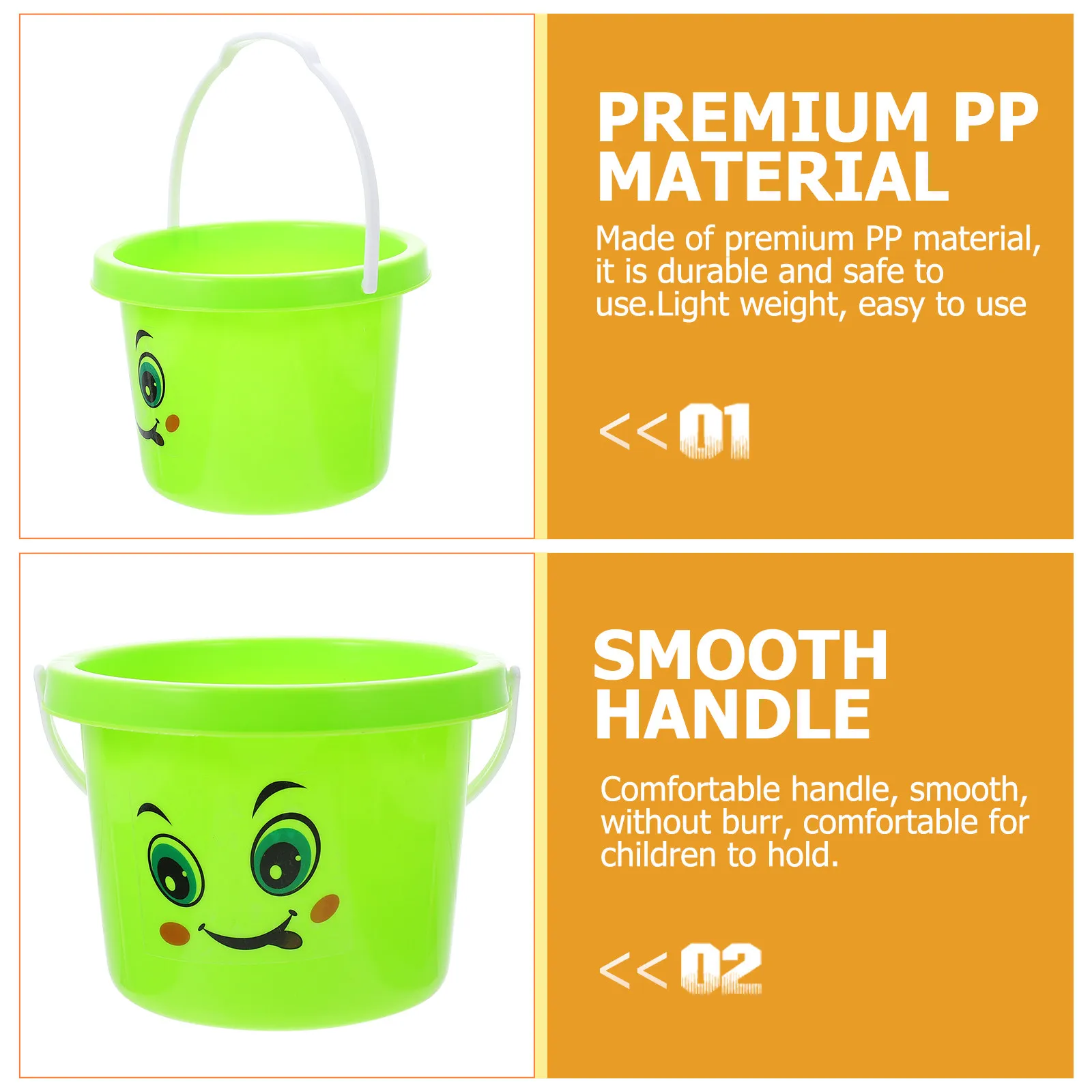 

5Pcs Water Bucket Playthings Durable PP Material Smooth Edges Perfect for Kids Beach Activities Kids Sand Buckets