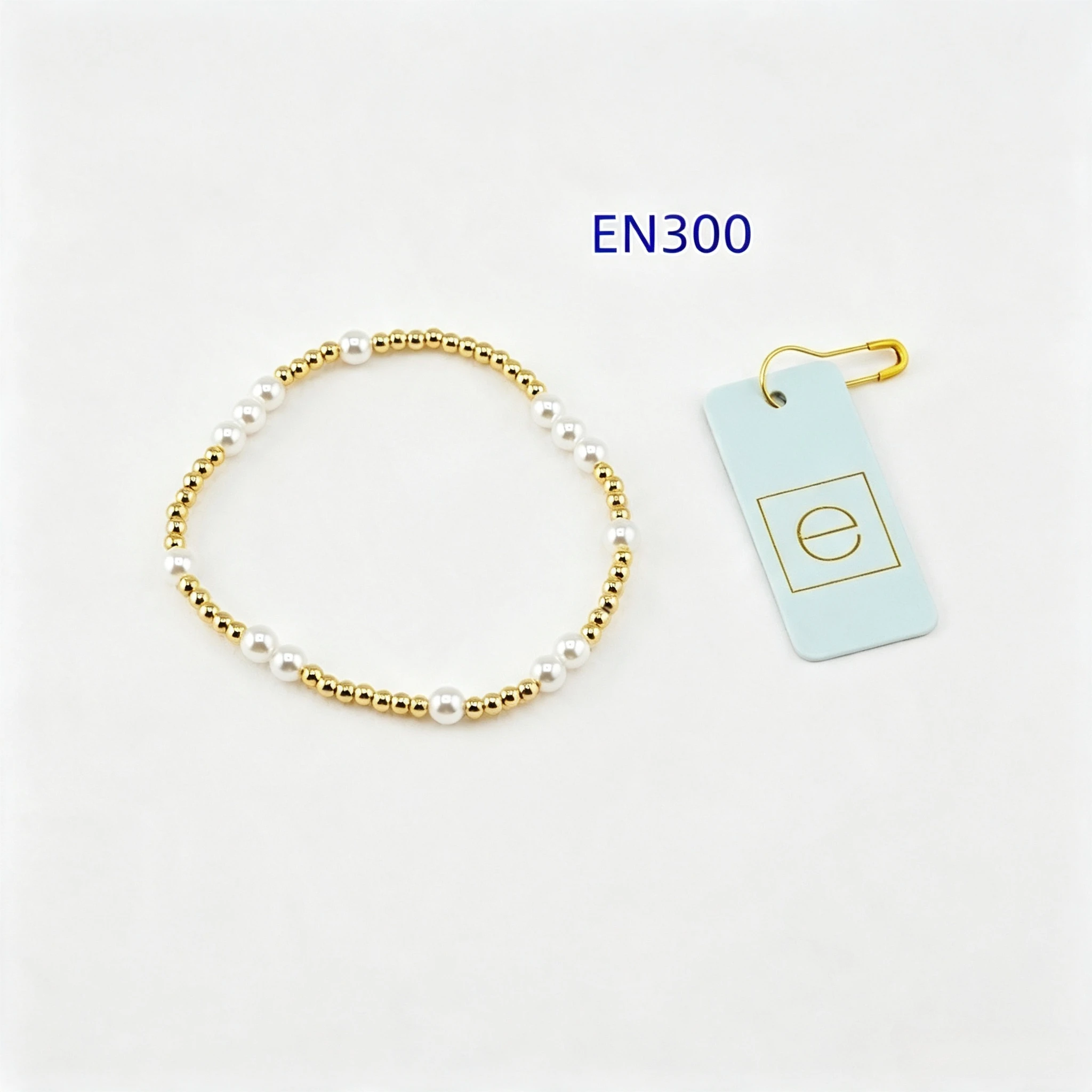VKVVA Gold-plated Bead Stretch Bracelet Graduated Pearl Elastic Beaded Stackable Wrist  Fashion Jewelry For Women