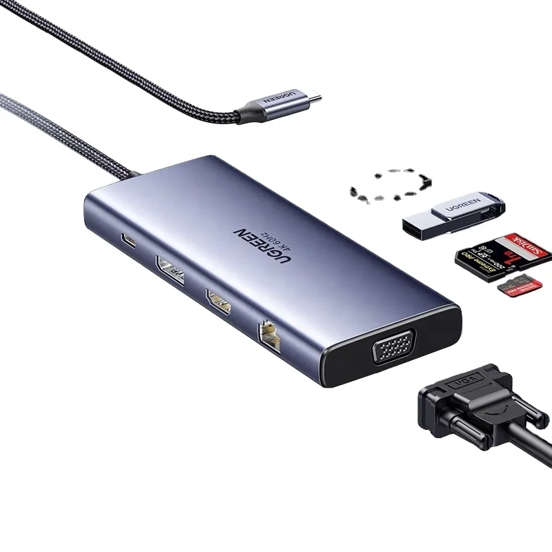 UGREEN Expansion Dock Type-C Expansion Screen Projection Conversion USB Hub Hub Thunderbolt 4 Multifunctional Interface Adapter