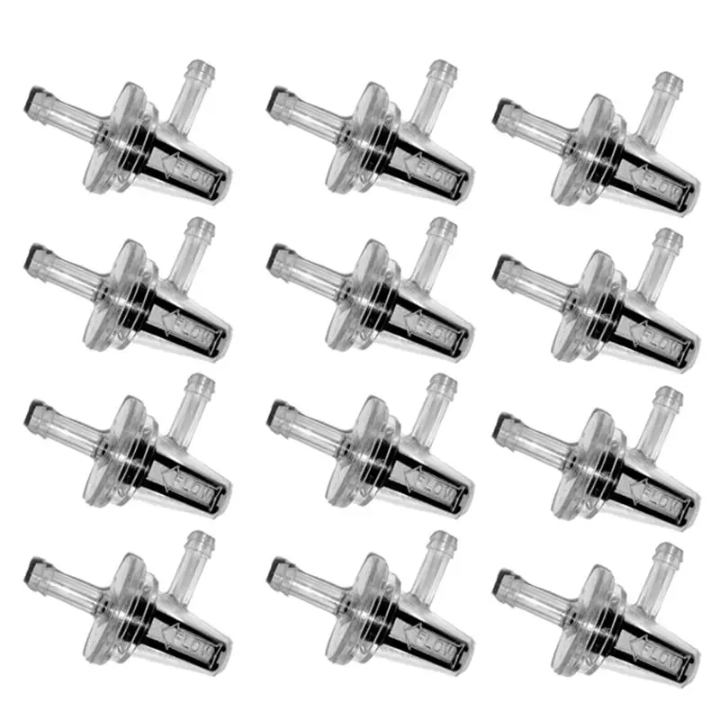 A65P-12Pcs Universal Motorcycle Right Angle Inline Fuel Filter 1/4 Inch 6Mm Hose Lines For KAWASAKI Yamaha